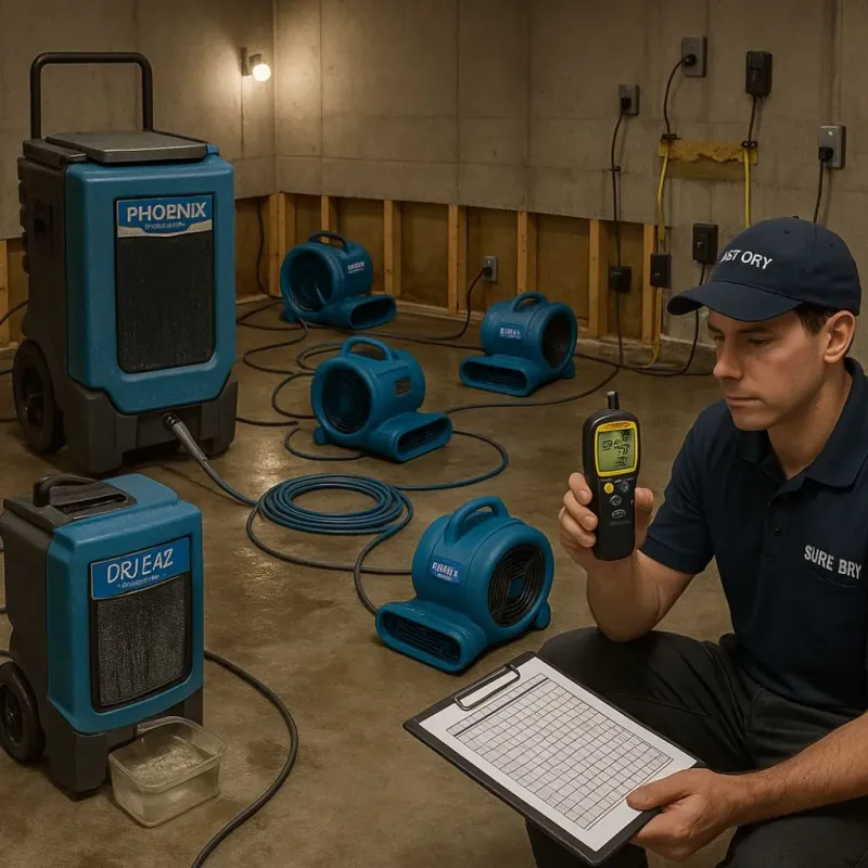 Structural Drying and Dehumidification process in Edgewater, MD
